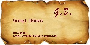Gungl Dénes névjegykártya
